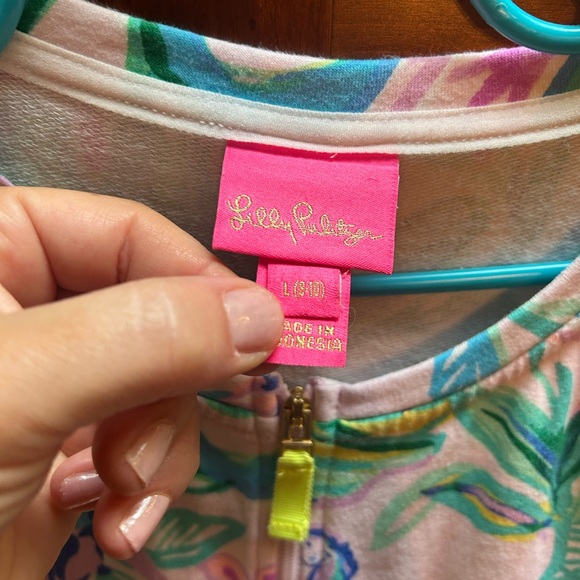 Lilly Pulitzer Pink and Green Tropical Swim Coverup - Picture 3 of 3